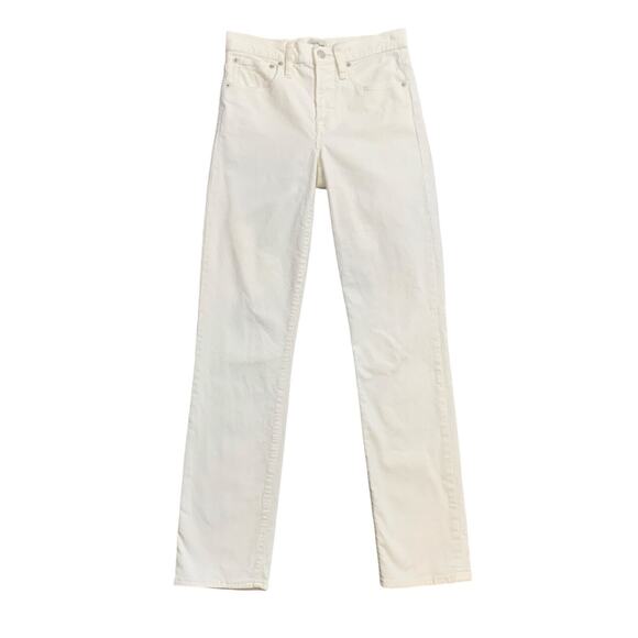 J. Crew Pants Womens 25T Tall White Corduroy Vintage Slim Straight High Rise - Picture 1 of 14